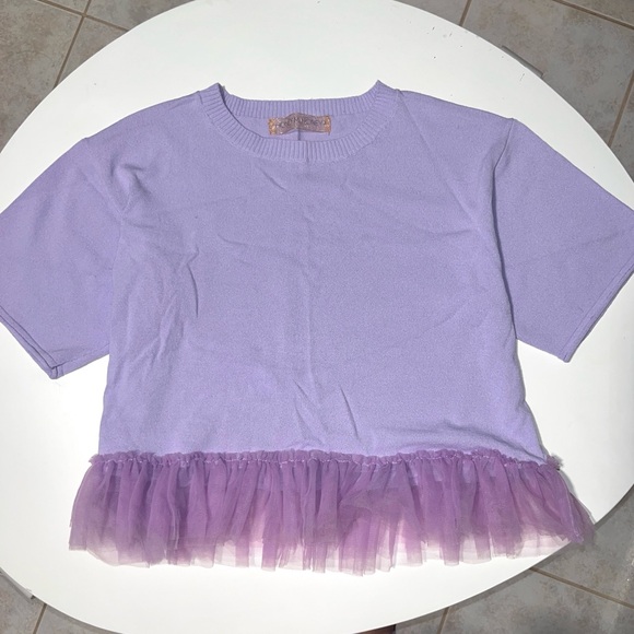 Lilac frilly tutu like knitwear - Picture 1 of 9